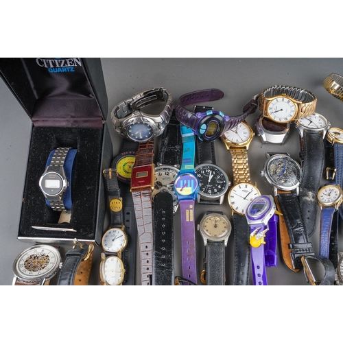 236 - Large collection of watches for parts to include Rotary, Timex, Fossil, Titan etc ( 1 box)