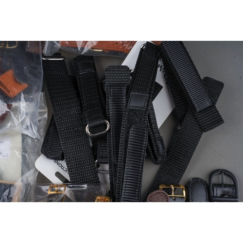 240 - Large selection of men's leather watch straps to include 18 mm, 20 mm, 22mm, men's rubber  and Velcr... 