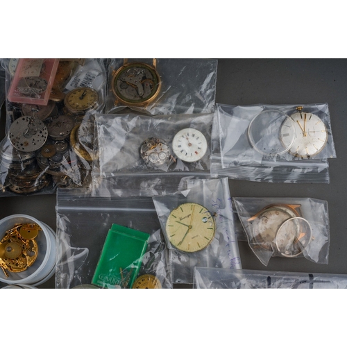 241 - Large collection of watch parts, movements and faces ( 1 bag)