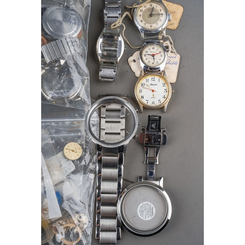 242 - Large collection of watch parts, faces, movements ( 1 box)