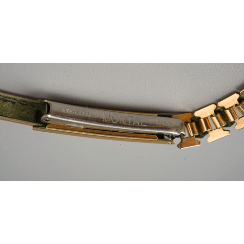 243 - Two ladies gold ladies watches on plated straps. One watch  marked 18k, other 9 ct.