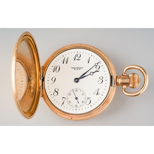 249 - Gold plated Waltham Full Hunter Pocket watch