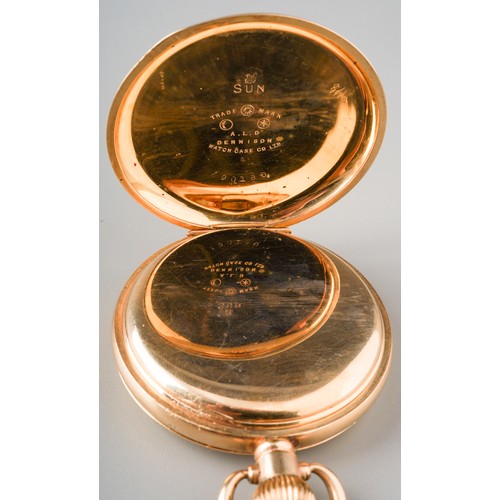 249 - Gold plated Waltham Full Hunter Pocket watch