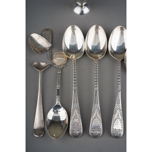 265 - A set of six George IV silver bright cut engraved teaspoons, hallmarked by Williams Eley and Fearn, ... 