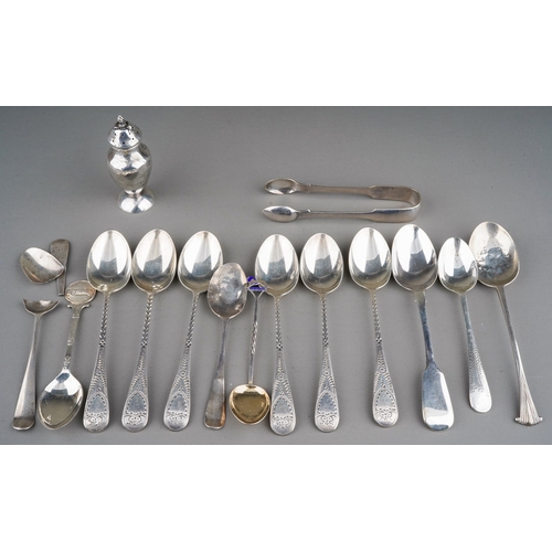 265 - A set of six George IV silver bright cut engraved teaspoons, hallmarked by Williams Eley and Fearn, ... 