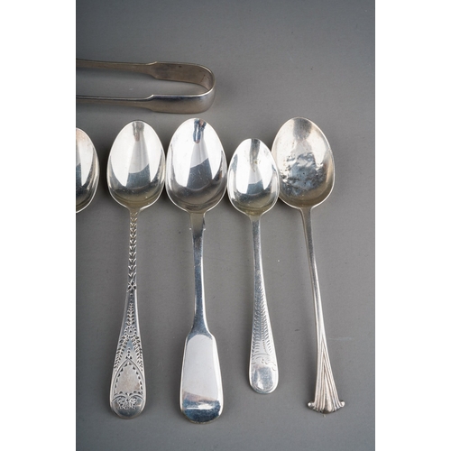 265 - A set of six George IV silver bright cut engraved teaspoons, hallmarked by Williams Eley and Fearn, ... 