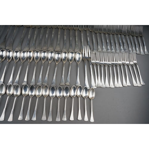 270 - An early 20th Century Austrian 800 standard post 1922 silver twelve place flatware service to includ... 