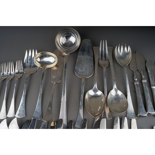 270 - An early 20th Century Austrian 800 standard post 1922 silver twelve place flatware service to includ... 