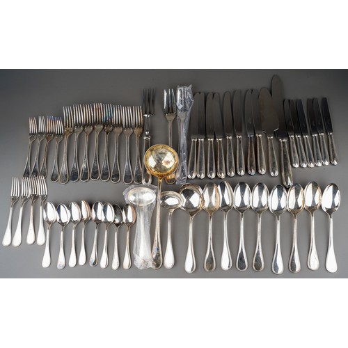 304 - A Christofle of Paris eight place silver plate flatware service, stamped, to include: 8 table spoons... 