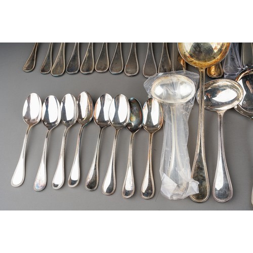 304 - A Christofle of Paris eight place silver plate flatware service, stamped, to include: 8 table spoons... 