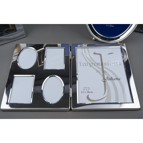 307 - A collection of Modern silver plate photograph frames mainly 