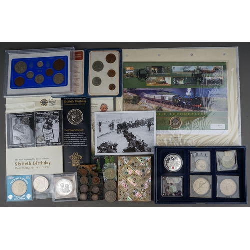 313 - Coin collection to include British coinage  and mother of pearl card case etc.