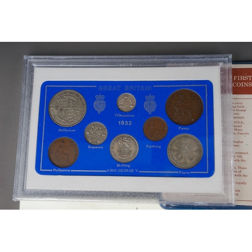 313 - Coin collection to include British coinage  and mother of pearl card case etc.