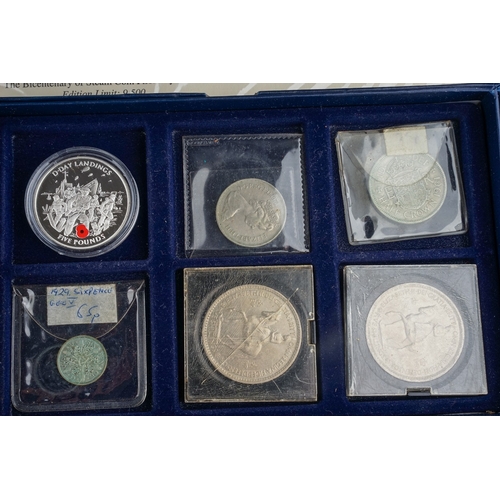 313 - Coin collection to include British coinage  and mother of pearl card case etc.