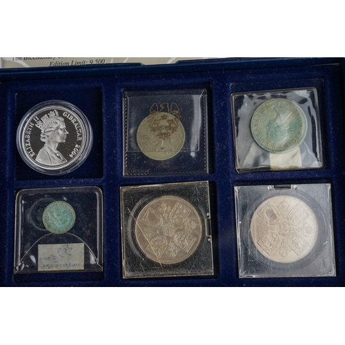 313 - Coin collection to include British coinage  and mother of pearl card case etc.