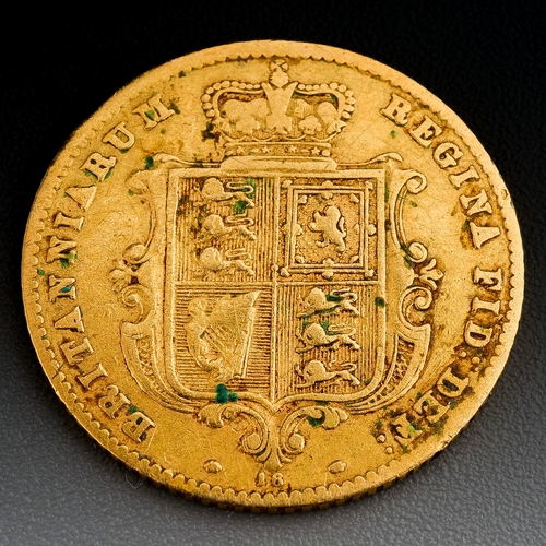 317 - 1869 Queen Victoria Full Shield Back Half Sovereign