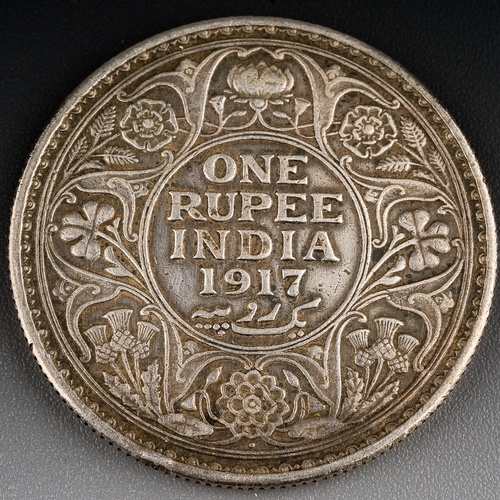 319 - 1917 Indian silver rupee of George V