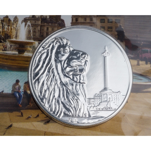 333 - A Royal Mint The Trafalgar Square 2016 UK £100 Fine Silver Coin, with cardboard and plastic packagin... 