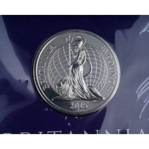 337 - Royal Mint: a Britannia 2015 UK £50 Fine Silver Coin and a 2013 The George and Dragon UK £20 Fine Si... 