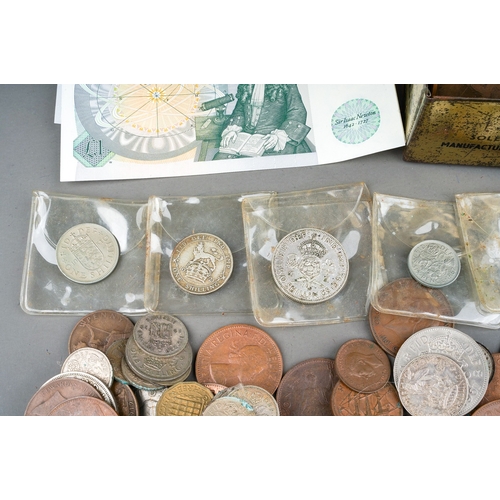 340 - Two tins of coins, mostly British pre-decimal, largely pennies and half pennies (2 tins)