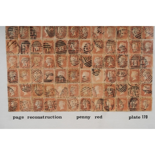 345 - Framed Penny Red page reconstruction, First Day Cover Albums, presentation packs, stamp booklets, st... 