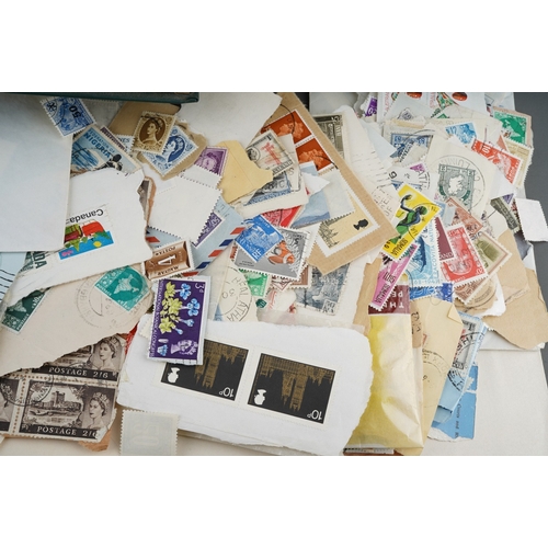 346 - Assorted stamps to include: two Albums, one small green with stamps, 11 Philatelic Bulletin guides, ... 