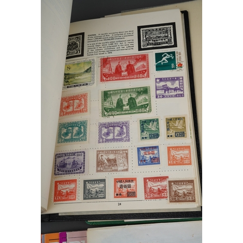 346 - Assorted stamps to include: two Albums, one small green with stamps, 11 Philatelic Bulletin guides, ... 