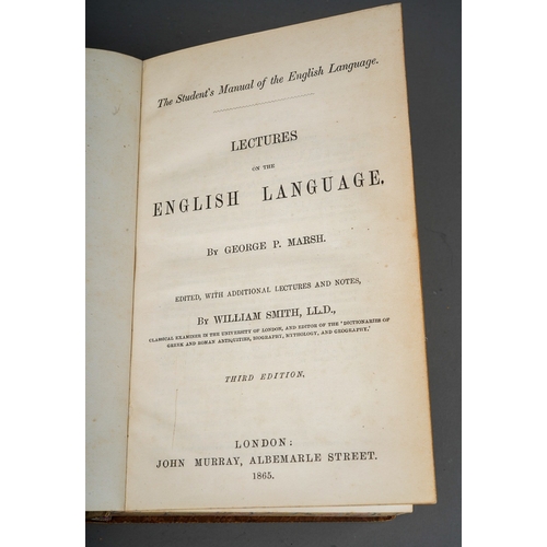 350 - Marsh, George P; The students manual of the English Language, published John Murray, Albemarle Stree... 