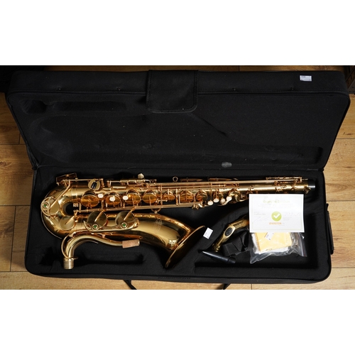 362 - A cased Classic Cantabile TS-450 brass tenor saxophone, serial no.170302, with quality certificate f... 