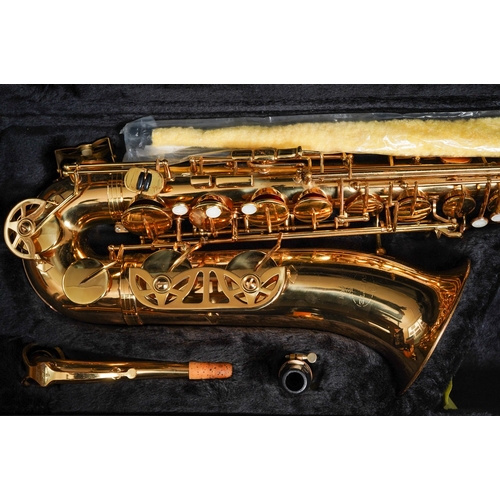 363 - A cased Buffet Evette Crampon brass alto saxophone, serial no.803473 R.O.C., areas of tarnish rust i... 