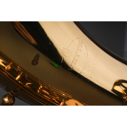 363 - A cased Buffet Evette Crampon brass alto saxophone, serial no.803473 R.O.C., areas of tarnish rust i... 