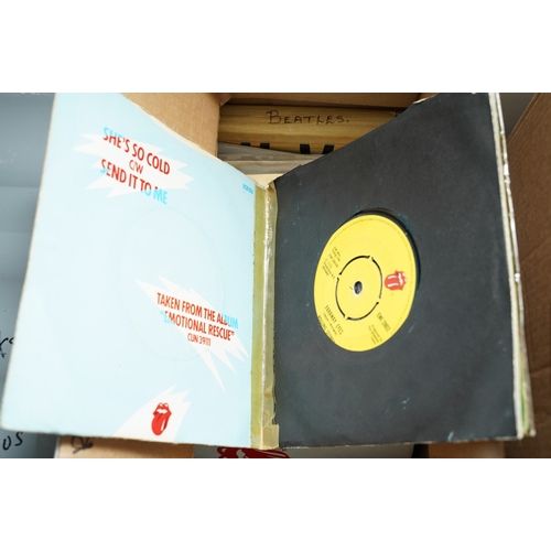 369 - Collection of 7 inch 45 records including The Rolling Stones, The Beatles and The Solo.  Approximate... 