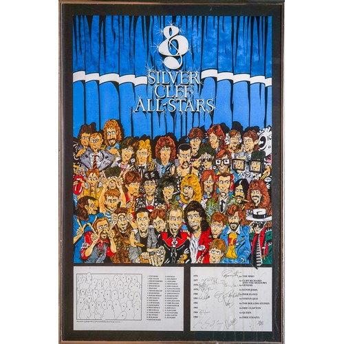 375 - A Silver Clef All-Stars presentation signed poster display pencil signed and numbered.  No. 46 of 20... 