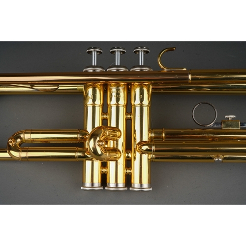 377 - A Yamaha trumpet , model YTR 1335, 40689, mouth piece present, in fitted case, approx 49cm long with... 