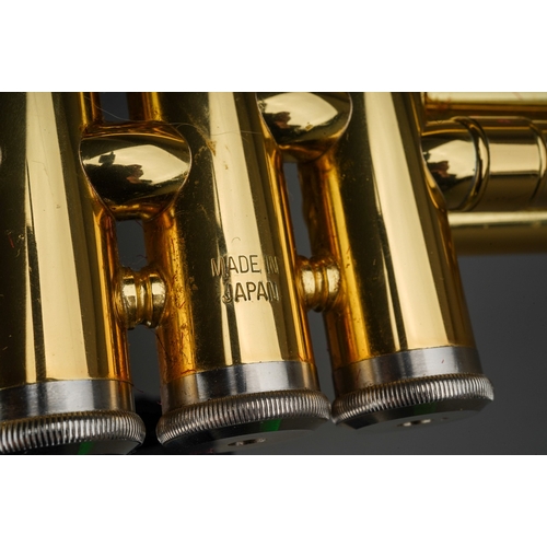 377 - A Yamaha trumpet , model YTR 1335, 40689, mouth piece present, in fitted case, approx 49cm long with... 