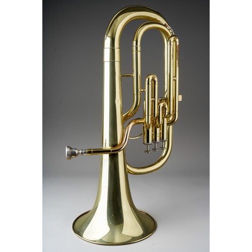 378 - A Yamaha YAH202 brass tuba, serial number 009719, with separate mouthpiece, in fitted case, approx 5... 