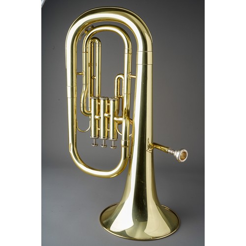 378 - A Yamaha YAH202 brass tuba, serial number 009719, with separate mouthpiece, in fitted case, approx 5... 