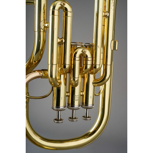 378 - A Yamaha YAH202 brass tuba, serial number 009719, with separate mouthpiece, in fitted case, approx 5... 