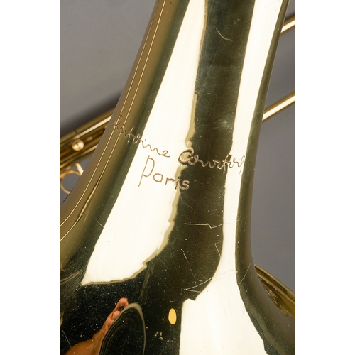 379 - Antoine Courfoil - A Courtois Paris brass Trombone serial no 86755, the bell 8.75