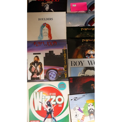 383 - GLAM ROCK; A collection of Roy Wood / Jet Records album art work and eleven Roy Wood LPs, the lot co... 