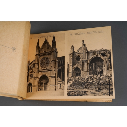 388 - WWI: Avant et Après la Destruction d'YPRES (Before and after the destruction of Ypres), a ten page c... 