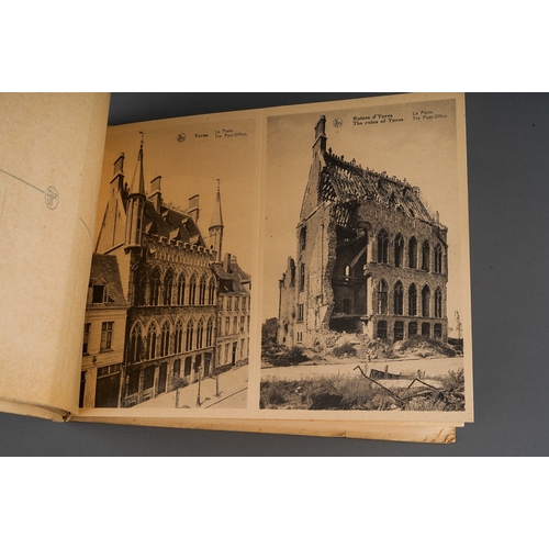 388 - WWI: Avant et Après la Destruction d'YPRES (Before and after the destruction of Ypres), a ten page c... 