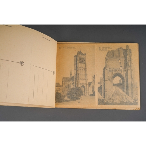 388 - WWI: Avant et Après la Destruction d'YPRES (Before and after the destruction of Ypres), a ten page c... 