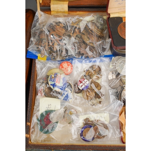 395 - A box of militaria including bayonet & Kukri