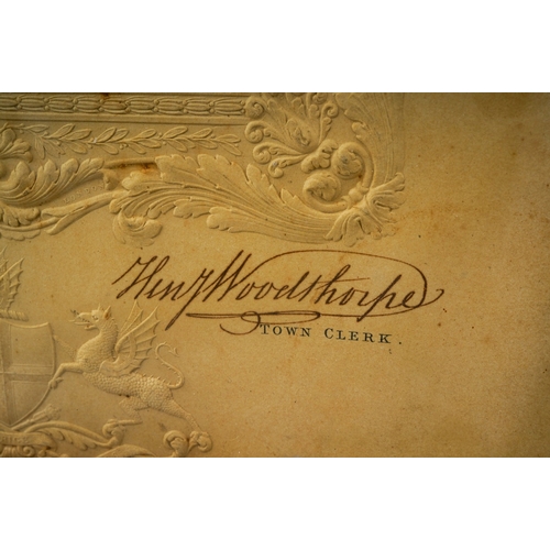 403 - An 1830 embossed Guildhall of the City of London invitation to Lord Mayor's Day 9th November 1830 in... 