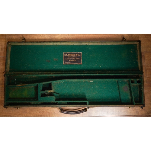 417 - A C S Rosson & Co (Norwich) vintage shot gun case, fitted interior, initials to cover (used - af), a... 