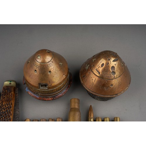 427 - Assorted lot to include: WWI Dopp Z c\92 brass fuse; H & W H.Z.1 160 brass fuse together with variou... 