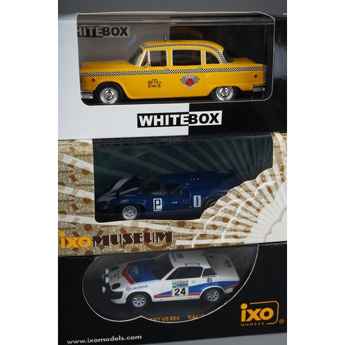 443 - Seven die cast 1:43 boxed model cars to include: IXO - Jaguar D Type Le Mans 1955; Lagonda LG6 Droph... 