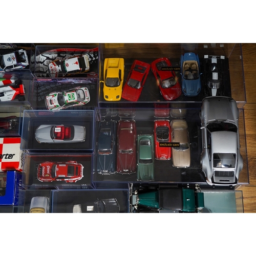 444 - A boxed Exclusiv Car 1:18 Lancia Rally car together with a large collection of mainly die cast mainl... 