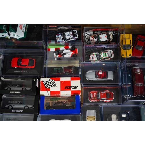 444 - A boxed Exclusiv Car 1:18 Lancia Rally car together with a large collection of mainly die cast mainl... 